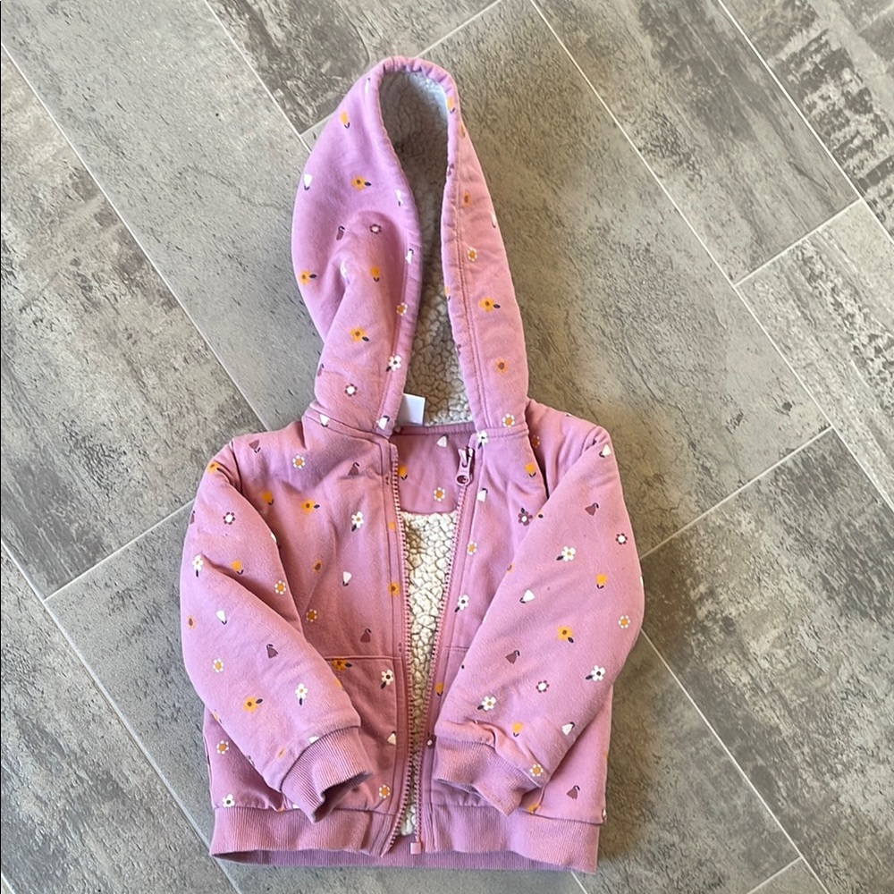 3/$20 Joe Fresh Pink and White Hooded Sweatshirt Casual Comfort